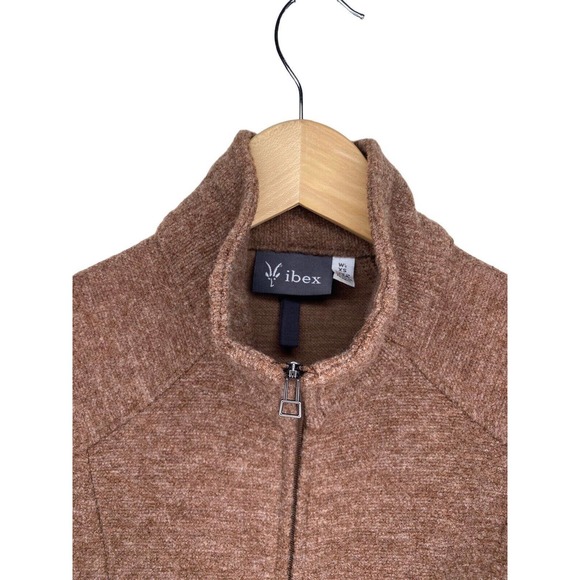 Ibex Reese Tunic Zip Sweater Pockets Merino Wool Brown Embroidered Size XS - Picture 6 of 13